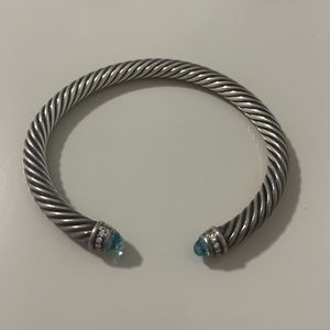 Classic Cable Bracelet
Sterling Silver with Blue Topaz and Diamonds 5mm